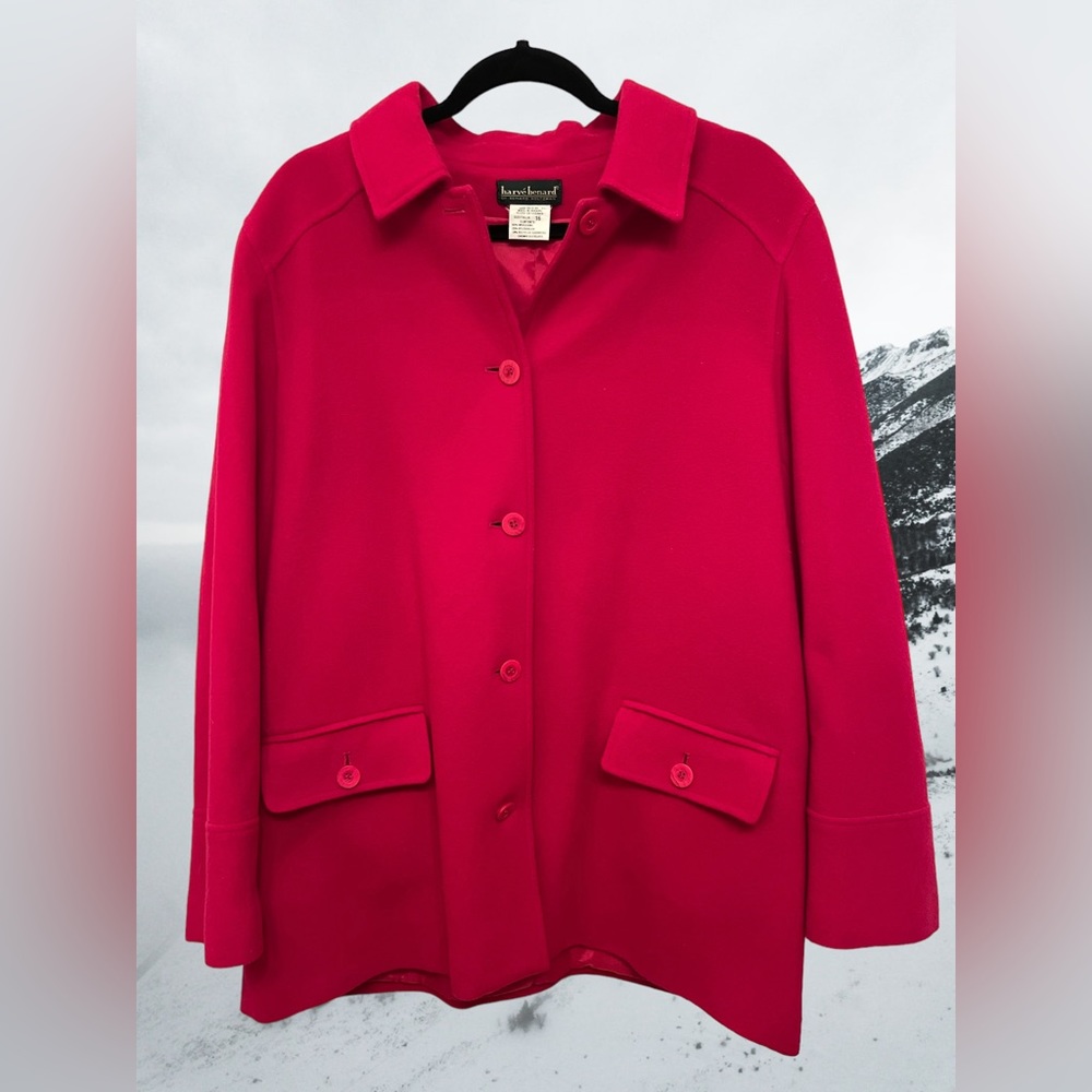 Harve Bernard Fuchsia Wool/Cashmere Blend Jacker